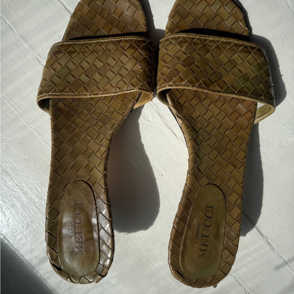 Sesto Meucci Olive Woven Sandals